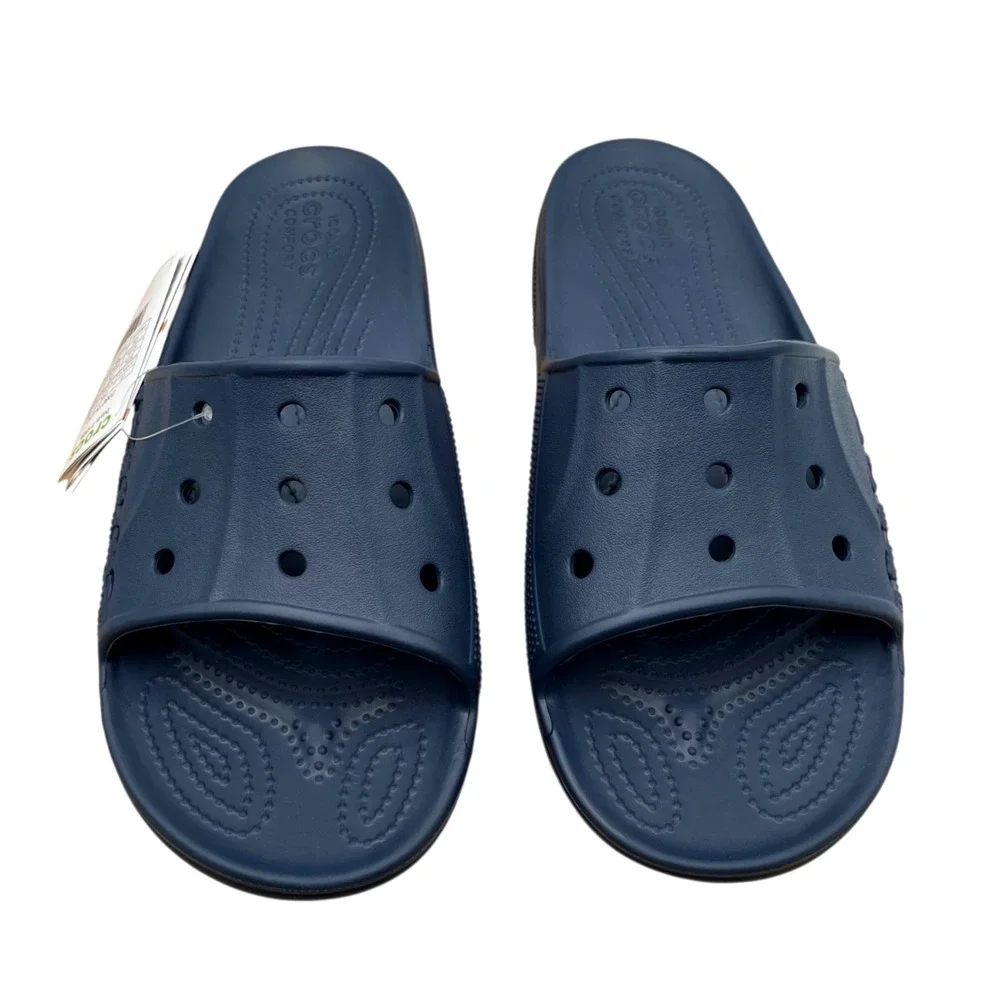Crocs Baya Men's Slide Sandals Size 9‎ Navy Blue Lightweight Water Friendly